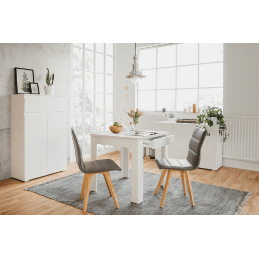 Mesa de cozinha fixa OSCAR com gaveta branco