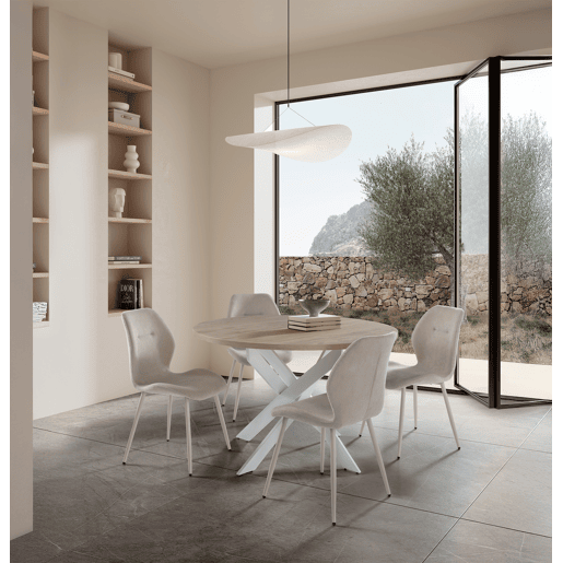 Conjunto de 4 cadeiras TANARA cor creme