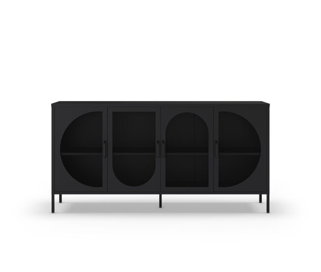 Aparador tayra con 4 puertas color negro - conforama