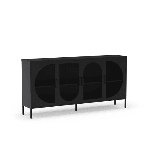 Aparador TAYRA com 4 portas cor preto