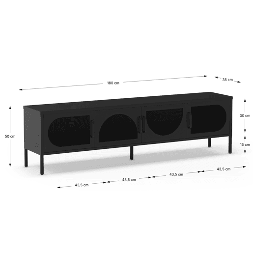Móvel de TV TAYRA 180cm em preto