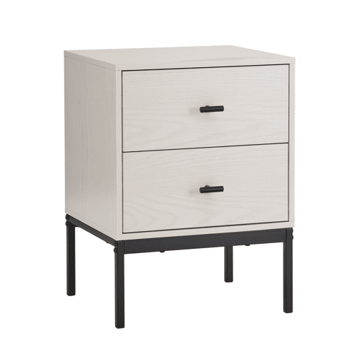 Mesa de cabeceira KARO com 2 gavetas cor bege