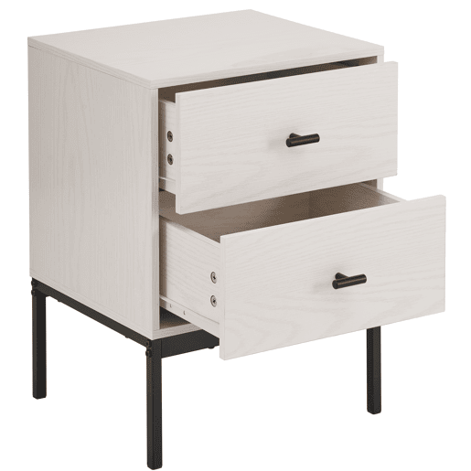 Mesa de cabeceira KARO com 2 gavetas cor bege