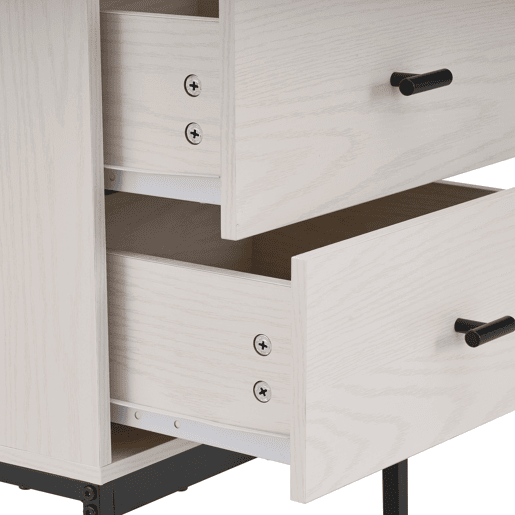 Mesa de cabeceira KARO com 2 gavetas cor bege