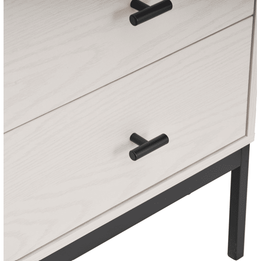 Mesa de cabeceira KARO com 2 gavetas cor bege