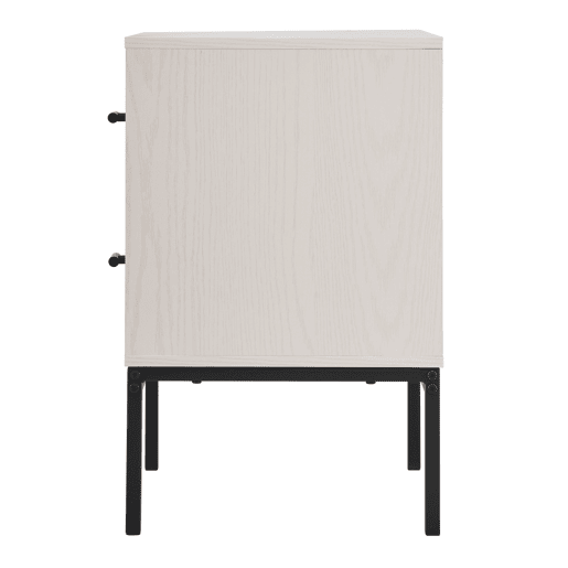 Mesa de cabeceira KARO com 2 gavetas cor bege