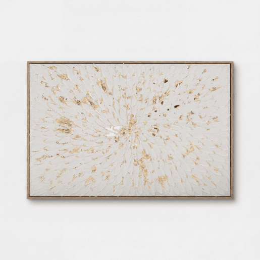 Pintura original emoldurada GOLDEN PETALS 60x90cm