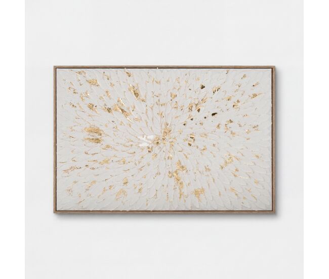 Pintura original enmarcada golden petals 60x90cm
