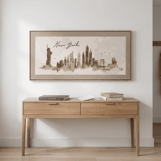 Pintura original emoldurada PARIS GOLDEN DOTS 60x120cm