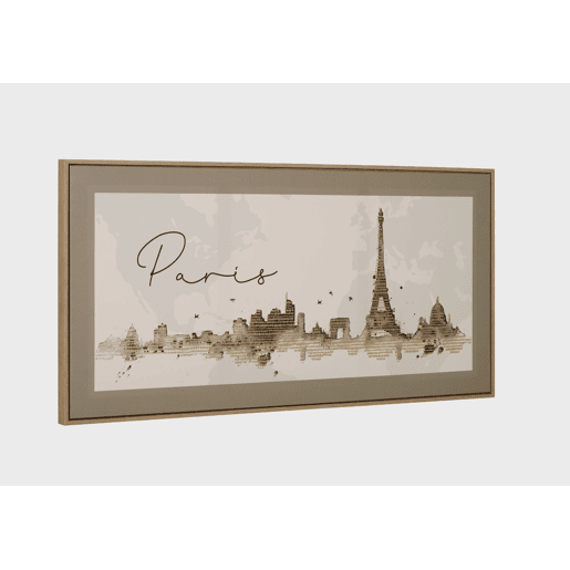 Pintura original emoldurada PARIS GOLDEN DOTS 60x120cm