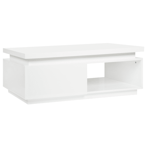 Mesa de centro LUMORA branco brilho com iluminação LED integrada Mesa de centro LUMORA branco brilho com iluminação LED integrada