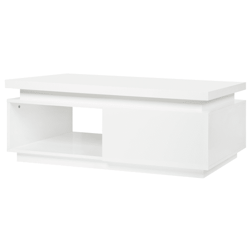 Mesa de centro LUMORA branco brilho com iluminação LED integrada Mesa de centro LUMORA branco brilho com iluminação LED integrada