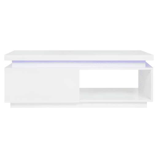 Mesa de centro LUMORA branco brilho com iluminação LED integrada Mesa de centro LUMORA branco brilho com iluminação LED integrada