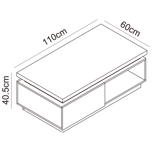 Mesa de centro LUMORA branco brilho com iluminação LED integrada Mesa de centro LUMORA branco brilho com iluminação LED integrada