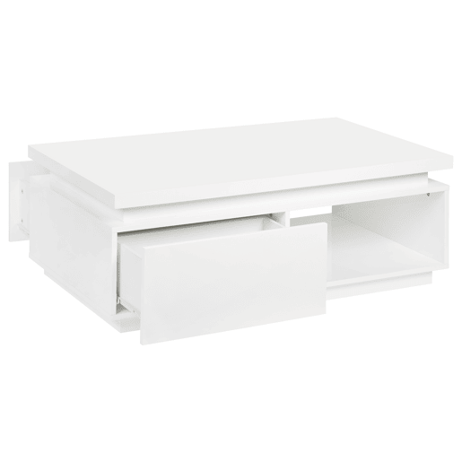 Mesa de centro LUMORA branco brilho com iluminação LED integrada Mesa de centro LUMORA branco brilho com iluminação LED integrada