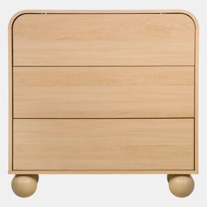 Cómoda ROUNDY 3 gavetas cor natural