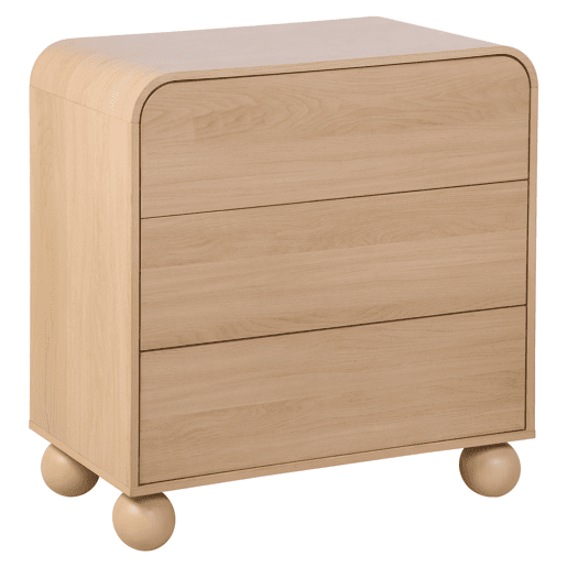 Cómoda ROUNDY 3 gavetas cor natural Cómoda ROUNDY 3 gavetas cor natural