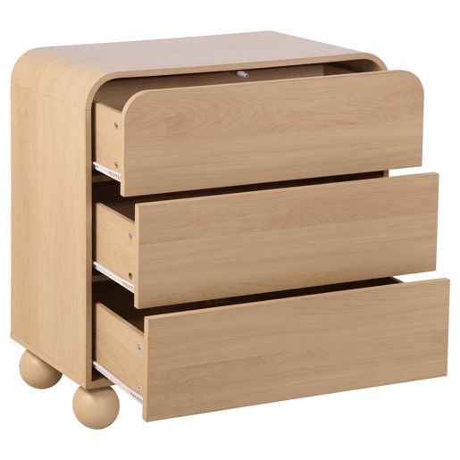 Cómoda ROUNDY 3 gavetas cor natural Cómoda ROUNDY 3 gavetas cor natural