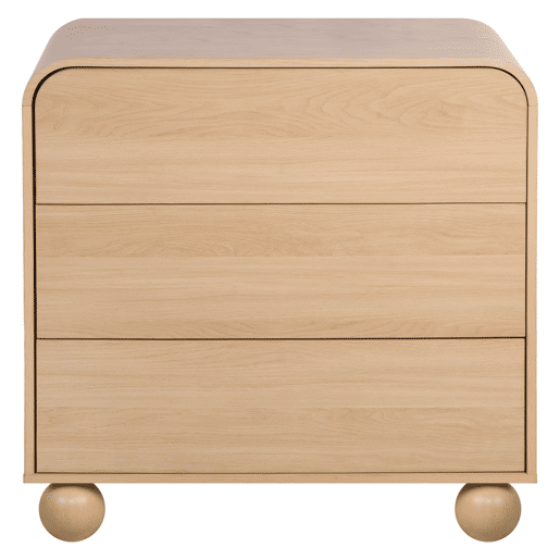 Cómoda ROUNDY 3 gavetas cor natural Cómoda ROUNDY 3 gavetas cor natural