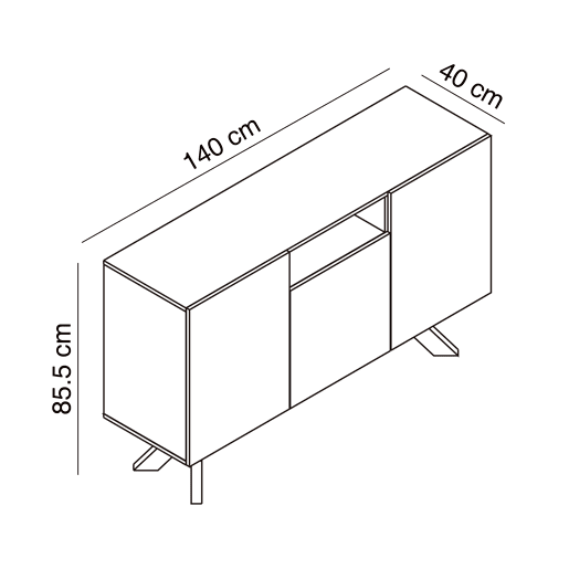 Aparador ÉPURE com 3 portas cor branco Aparador ÉPURE com 3 portas cor branco