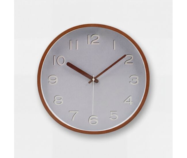 Reloj de pared mid grey 30cm plástico gris
