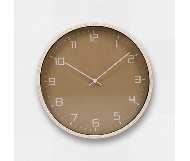 Reloj de pared mid brown 30cm plástico marrón