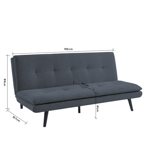 Sofá cama 3 lugares BIBU cor azul