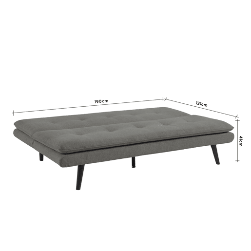 Sofá cama 3 lugares BIBU cor cinza escuro
