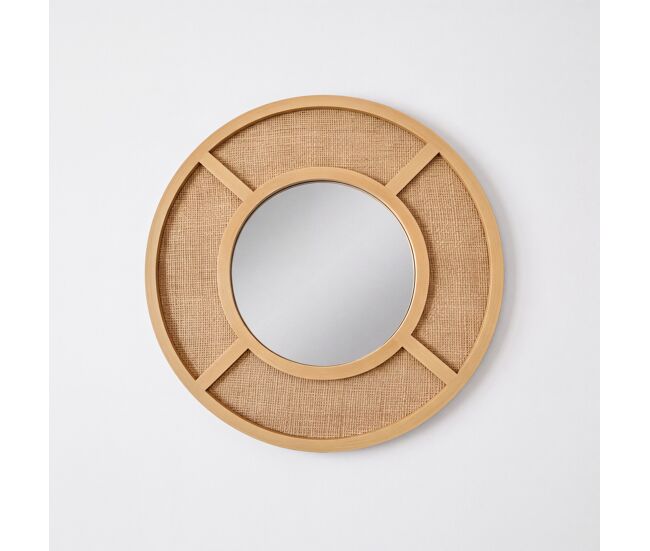 Espejo de pared hudson diámetro 50cm madera