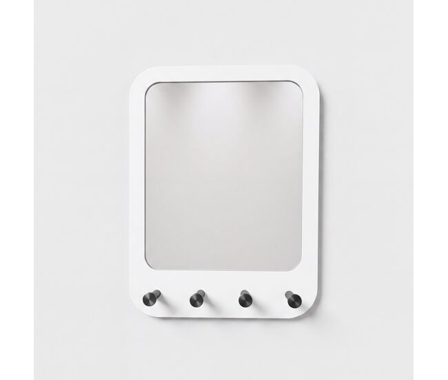 Espejo de pared con perchas cathy 40x30x9cm mdf