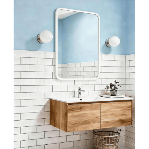 Espelho de parede NILO 70x45cm alumÃnio branco Espelho de parede NILO 70x45cm alumÃnio branco