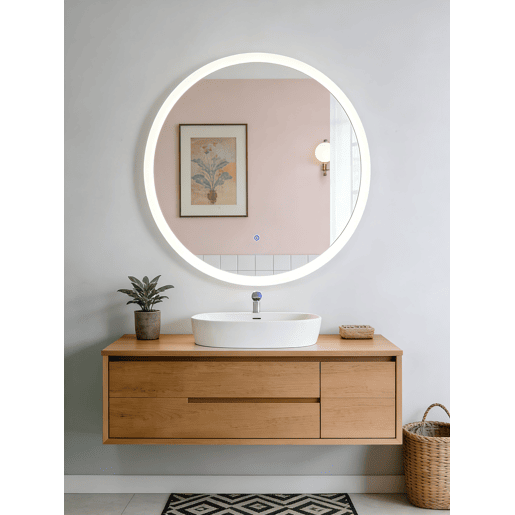 Espelho de parede MOON LED 24w diâmetro de 70cm