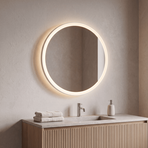 Espelho de parede MOON LED 24w diâmetro de 70cm