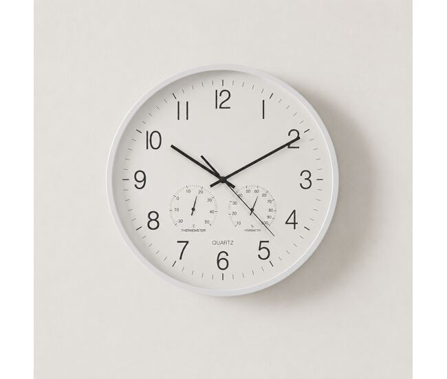 Reloj de pared con termometro niville blanco diámetro 40cm