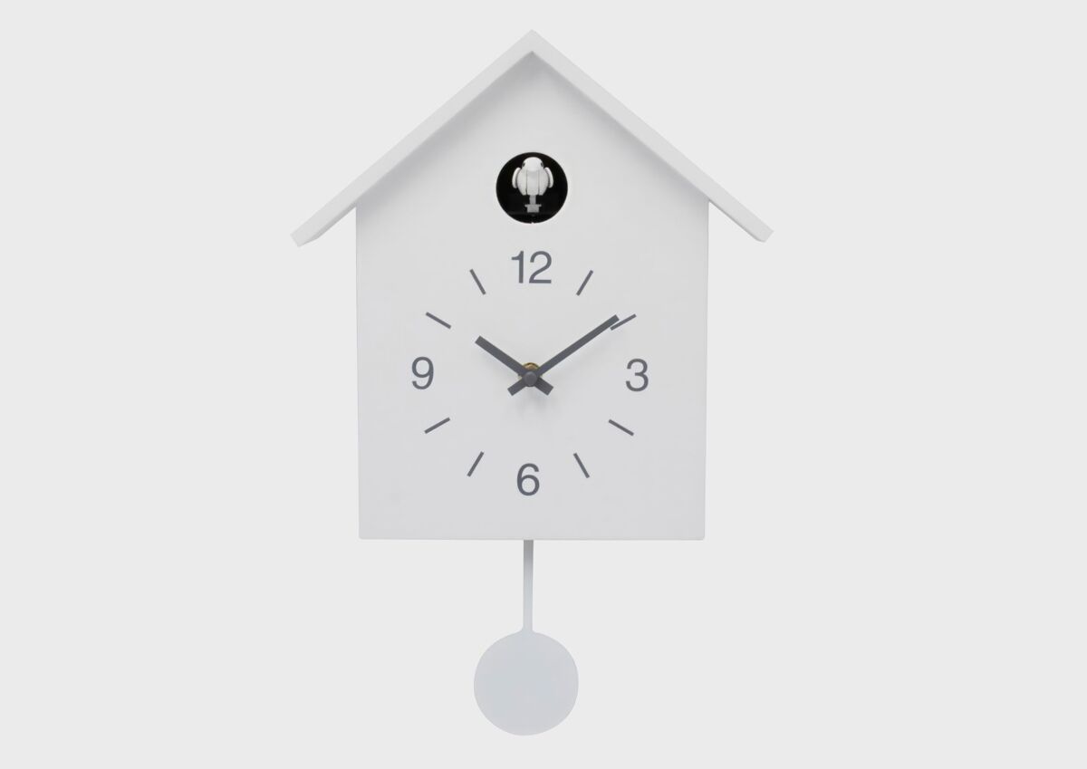 Reloj de pared CUCUT BESTIEN con pendulo 27x28,5x7,5cm blanco 