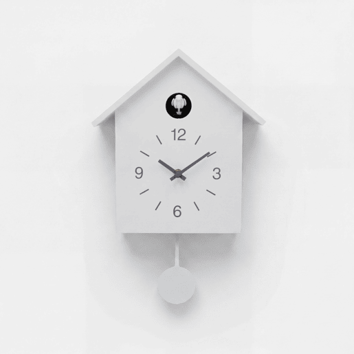 Relógio de parede CUCUT BESIEN com pêndulo 27x28,5x7,5cm branco