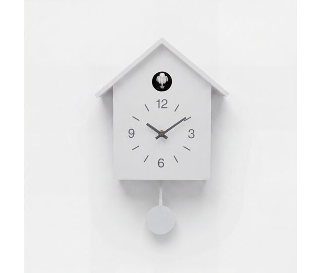 Reloj de pared cucut bestien con pendulo 27x28,5x7,5cm blanco
