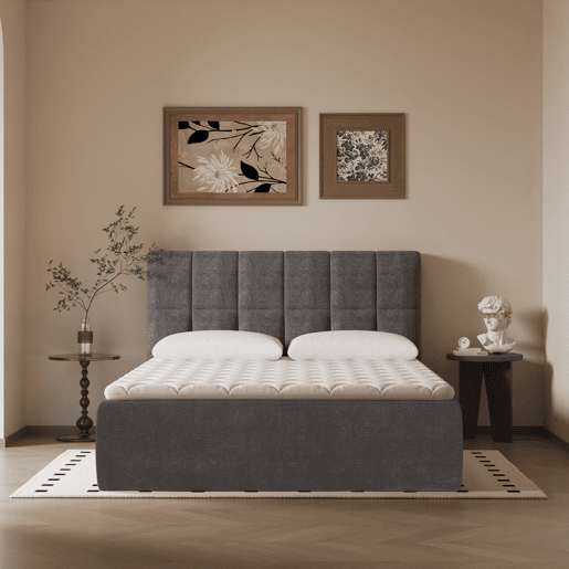 Cama completa enrolado 160x200cm ALL IN ONE cinza
