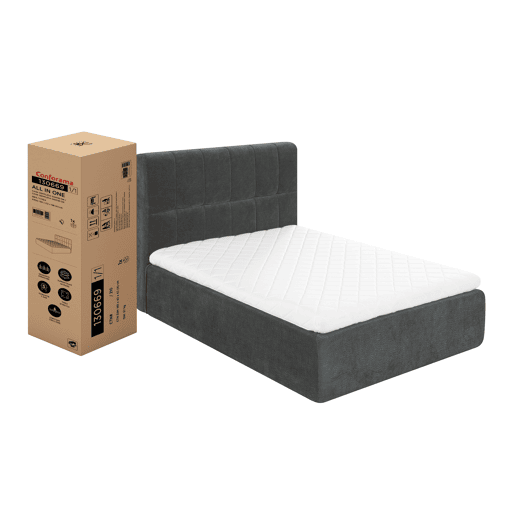 Cama completa enrolado 160x200cm ALL IN ONE cinza