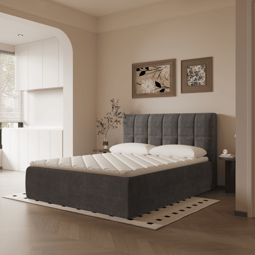 Cama completa enrolado 160x200cm ALL IN ONE cinza