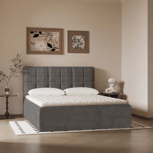 Cama completa enrolado 160x200cm ALL IN ONE cinza