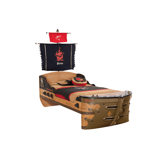 Cama pirata HOOK 90x190cm castanho