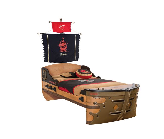 Cama pirata hook 90x190cm marrón