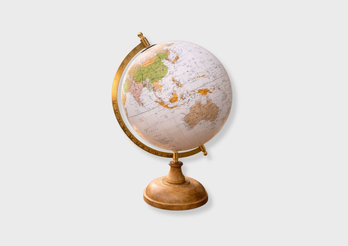 Figura globo terráqueo 20cm blanco