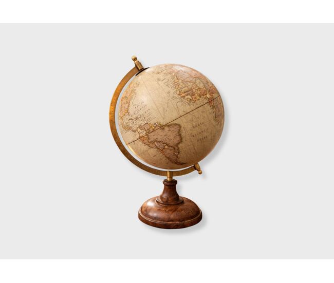 Figura globo terráqueo 20cm beige