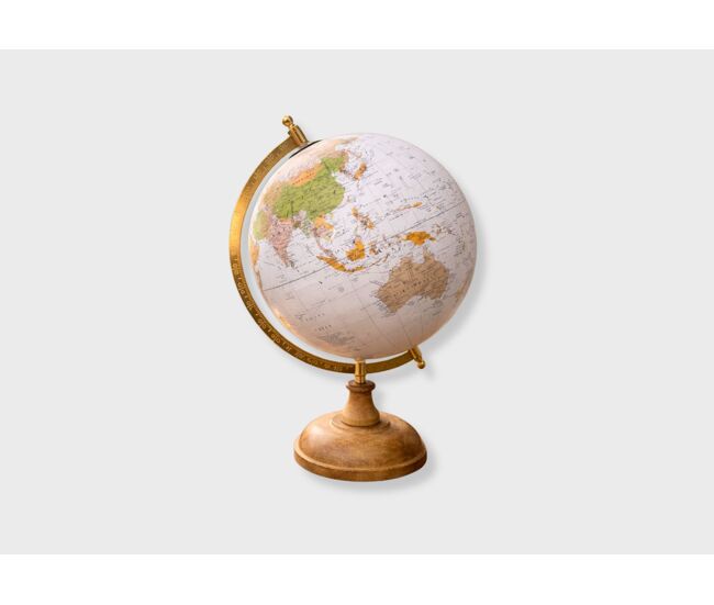 Figura globo terráqueo 15cm blanco