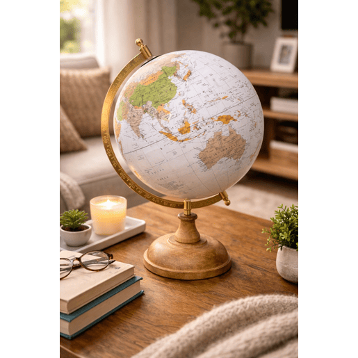 Figura GLOBO TERRÁQUEO 15cm branco