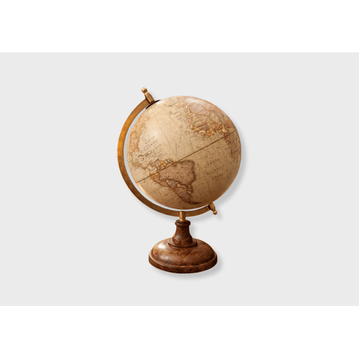 Figura GLOBO TERRÁQUEO 12,5cm bege