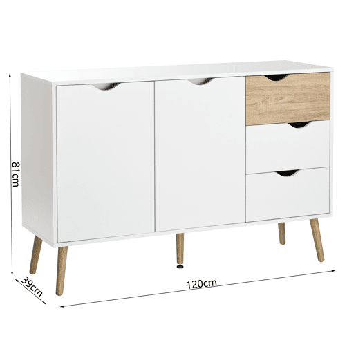 Aparador VIXEN com 2 portas e 3 gavetas