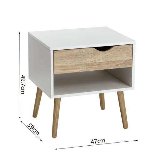 Mesa de cabeceira VIXEN com 1 gaveta Mesa de cabeceira VIXEN com 1 gaveta